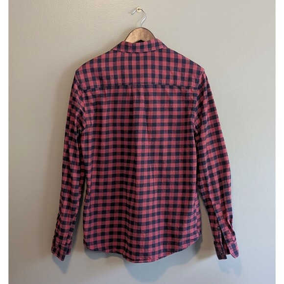 Eddie Bauer Size Large Red Plaid Shirt Flannel Button up Mens L Check Black LS - Picture 4 of 4